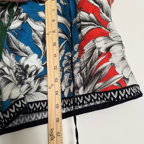 Agua Bendita Sophie Blue and Black Floral Abstract Asymetrical Shorts Size M - Picture 13 of 13